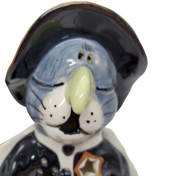Blue Sky Clayworks Heather Goldminc Halloween Tea Light Luminary Cat Witch 10" - Picture 16 of 16